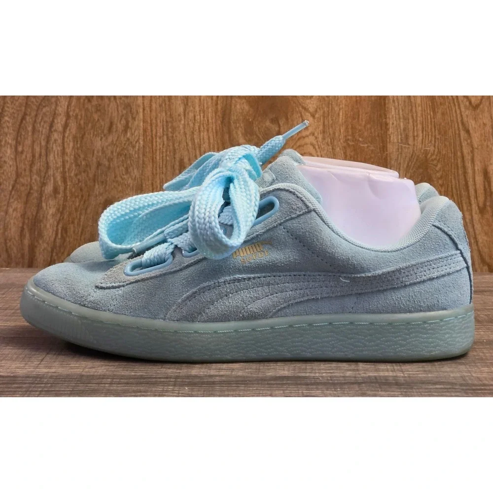Puma Suede Heart Reset‎ Sneaker Shoes Womens Size 8.5 Aruba Blue